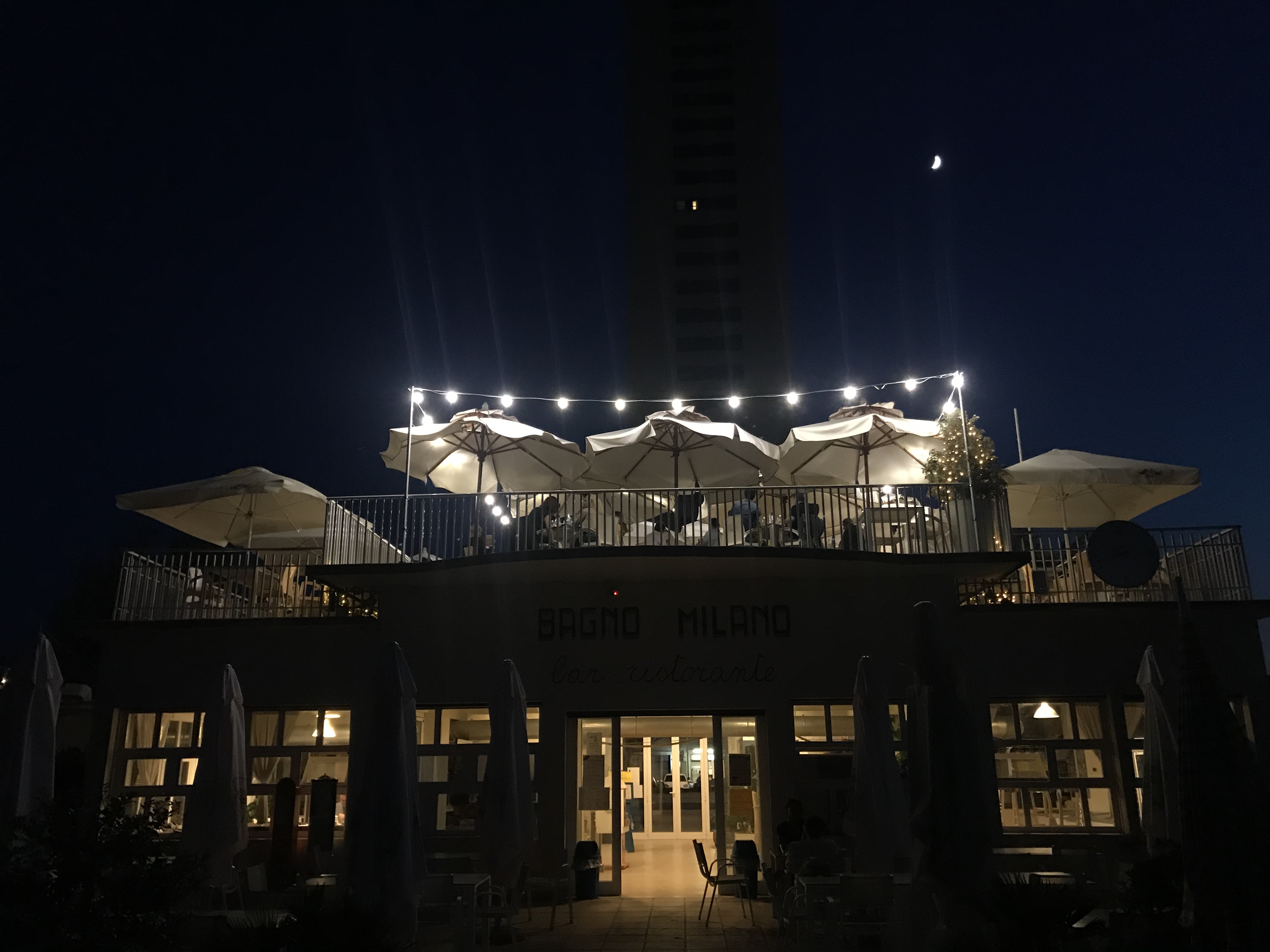 La terrazza panoramica del Bagno Milano
